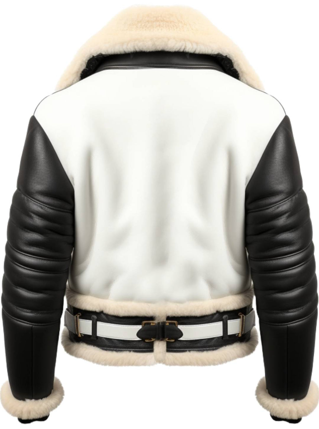 Men Aviator B3 Bomber Leather Jacket – Black &amp; White