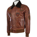 Men’s Genuine Leather Aviator Pilot Bomber Jacket