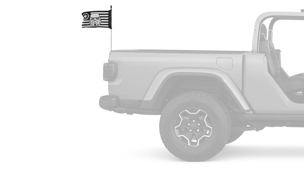 Star Wars Stormtrooper Imperial 12"x18" Forever Wave Flag for Jeep Wrangler LJ 2003-2006