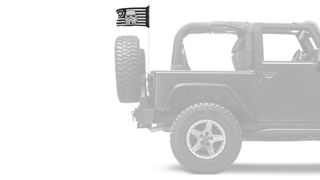 Star Wars Stormtrooper Imperial 12"x18" Forever Wave Flag for Jeep Wrangler JK 2-Door 2007-2018