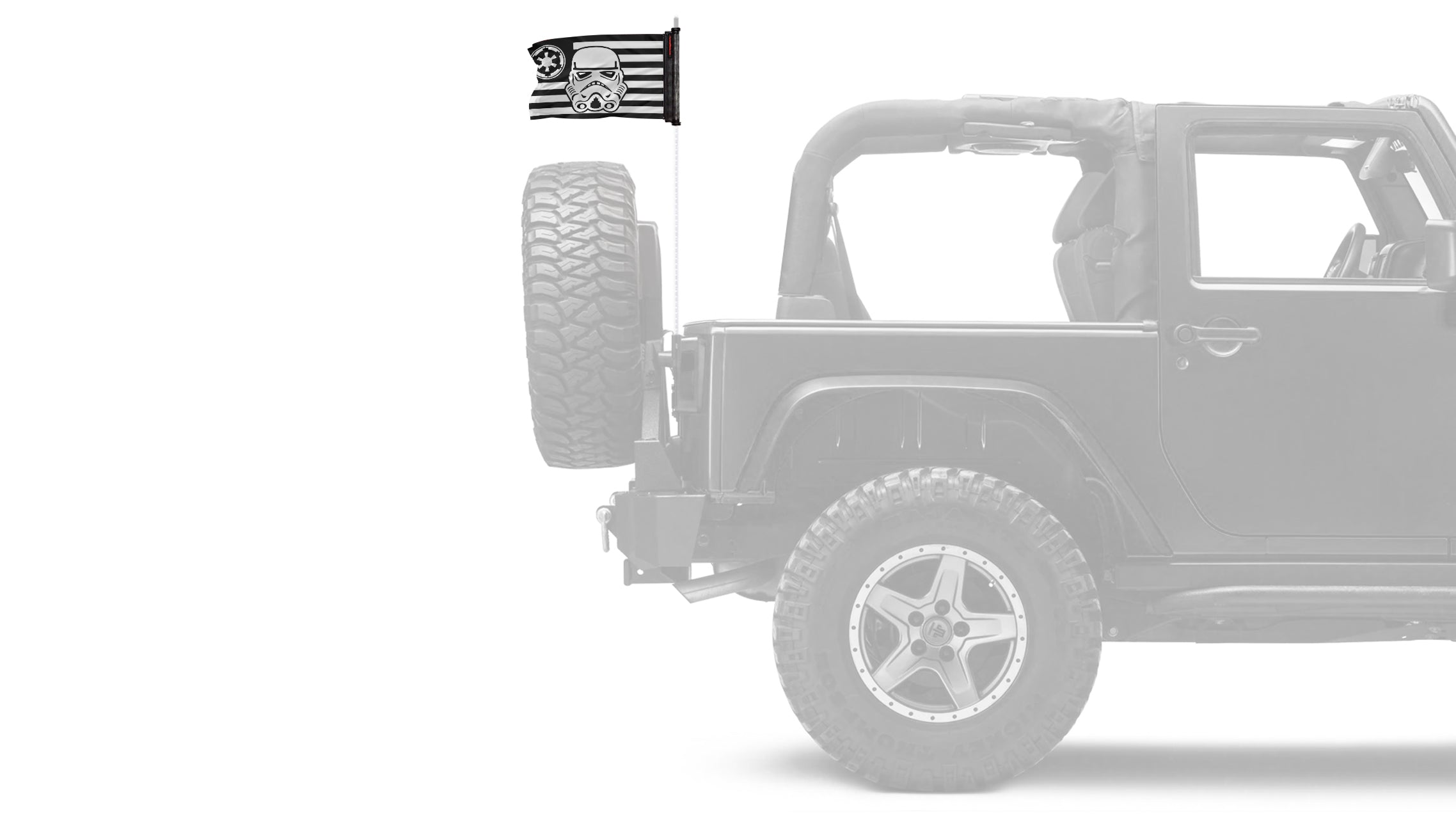 Star Wars Stormtrooper Imperial 12"x18" Forever Wave Flag for Jeep Wrangler TJ 1996-2006