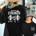 "Not by My Strength" Vintage T-Shirt - Faith & Fitness Double-Sided Graphic Tee