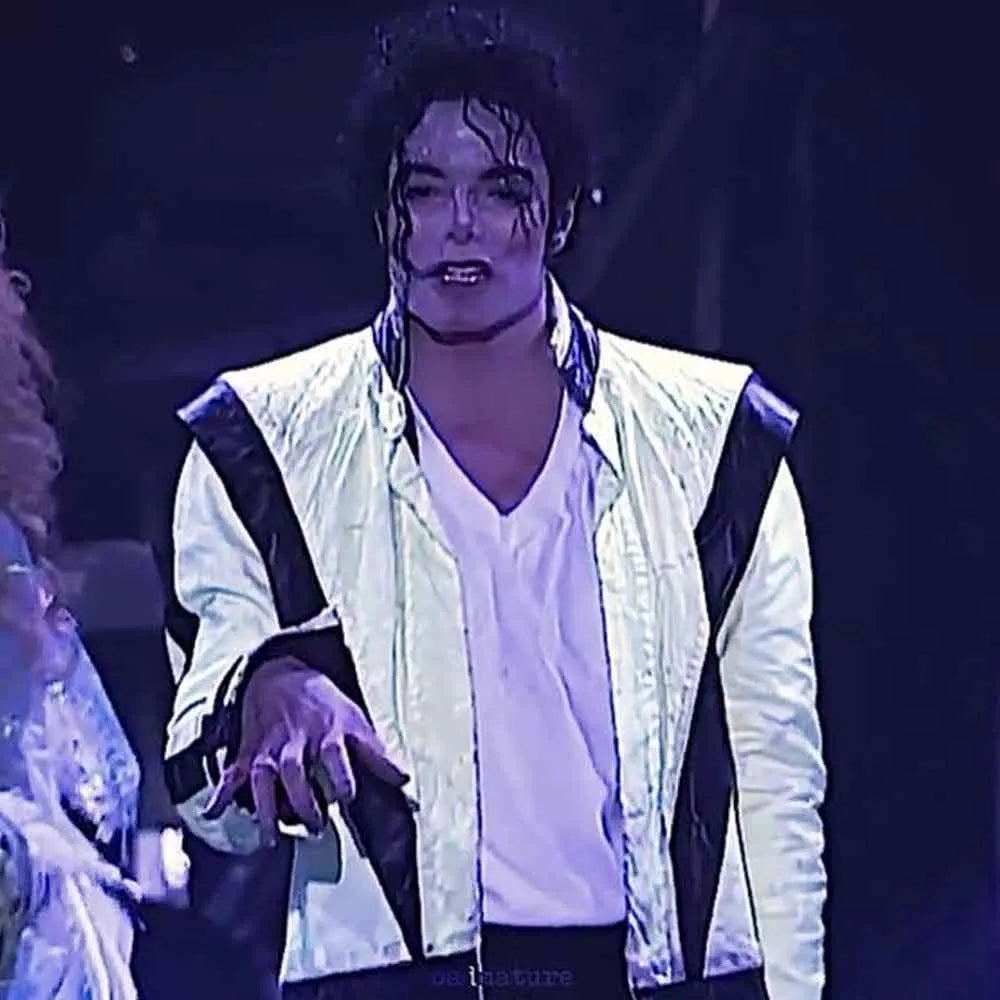 Thriller Michael Jackson White Leather Jacket