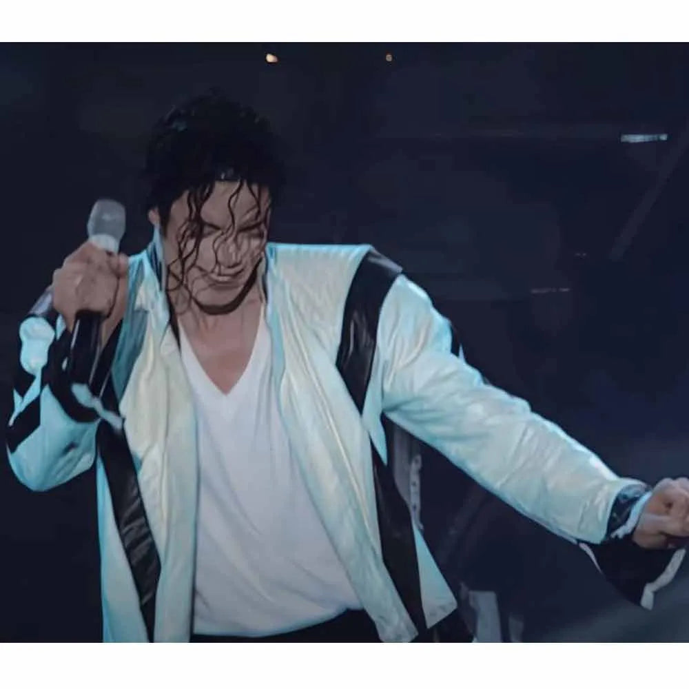 Thriller Michael Jackson White Leather Jacket