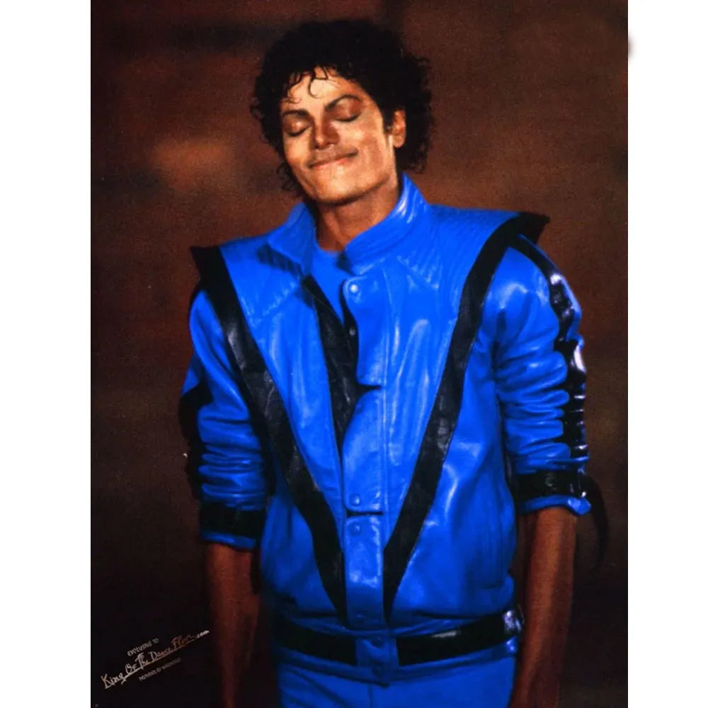Michael Jackson Thriller Blue Leather Jacket