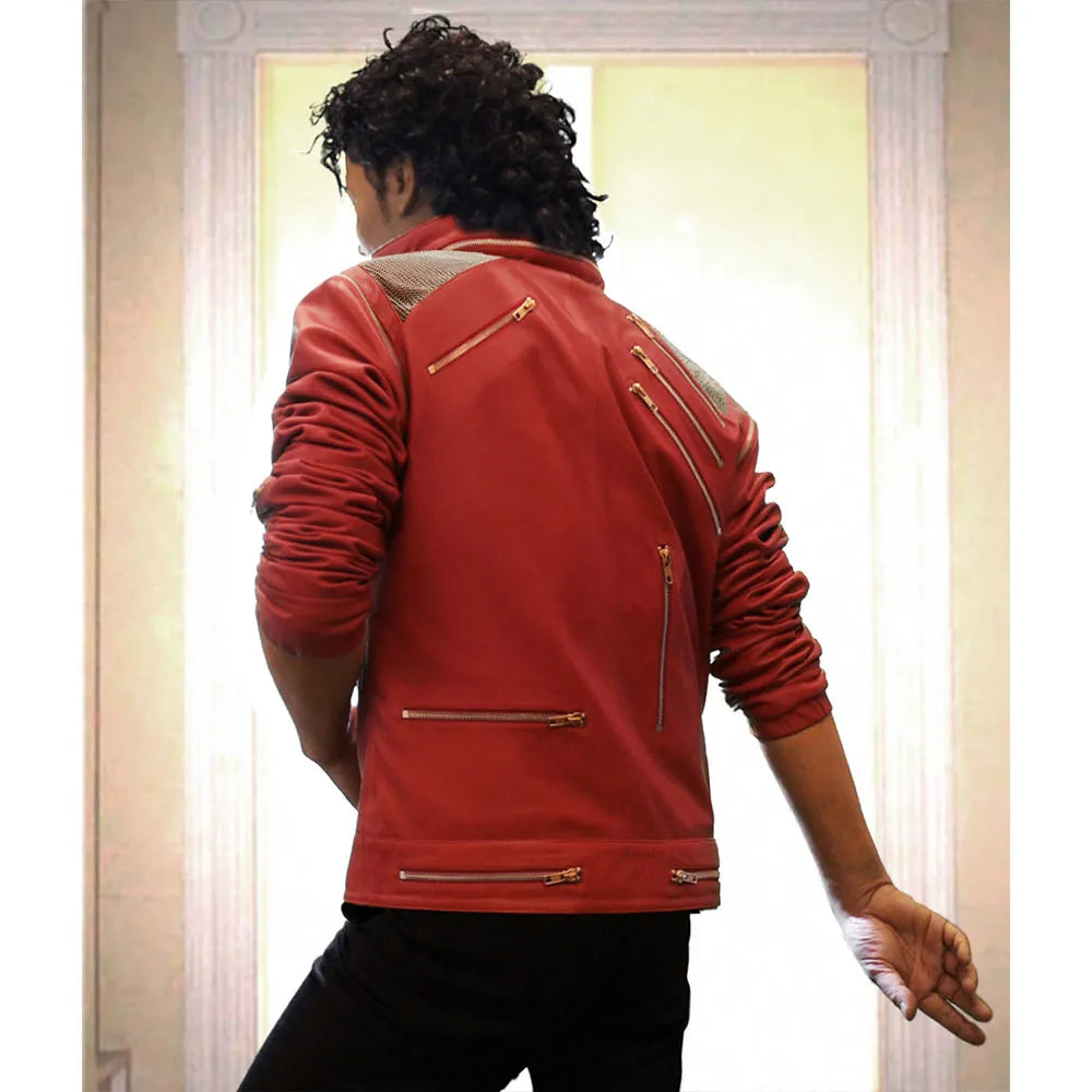 Michael Jackson Beat It Red Leather Jacket