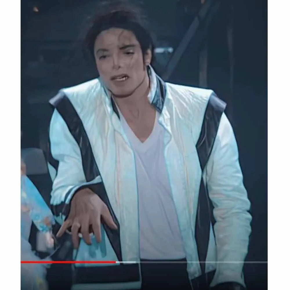Thriller Michael Jackson White Leather Jacket