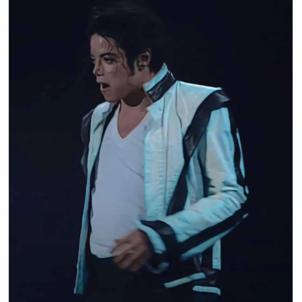 Thriller Michael Jackson White Leather Jacket