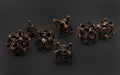 Copper Deadly Skull Dice Hollow Metal 7-Dice Set