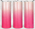 Pink Ombre Glitter 20 oz Skinny Tumbler