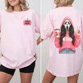Pink Spooky Mama T-Shirt - 2-Sided Halloween Ghost Mama Tee