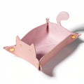 Cat-Shaped Leather Dice Mat Collapsible DND Dice Tray