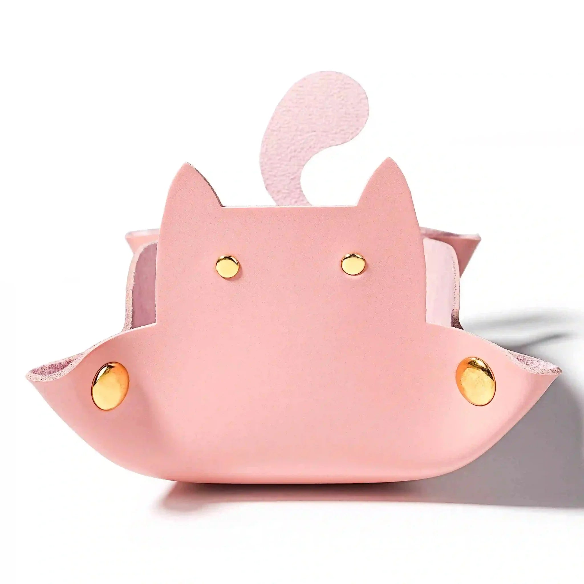 Cat-Shaped Leather Dice Mat Collapsible DND Dice Tray