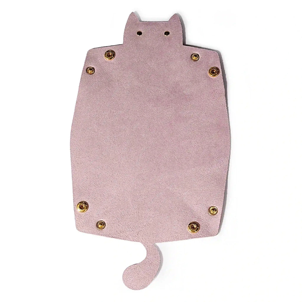 Cat-Shaped Leather Dice Mat Collapsible DND Dice Tray