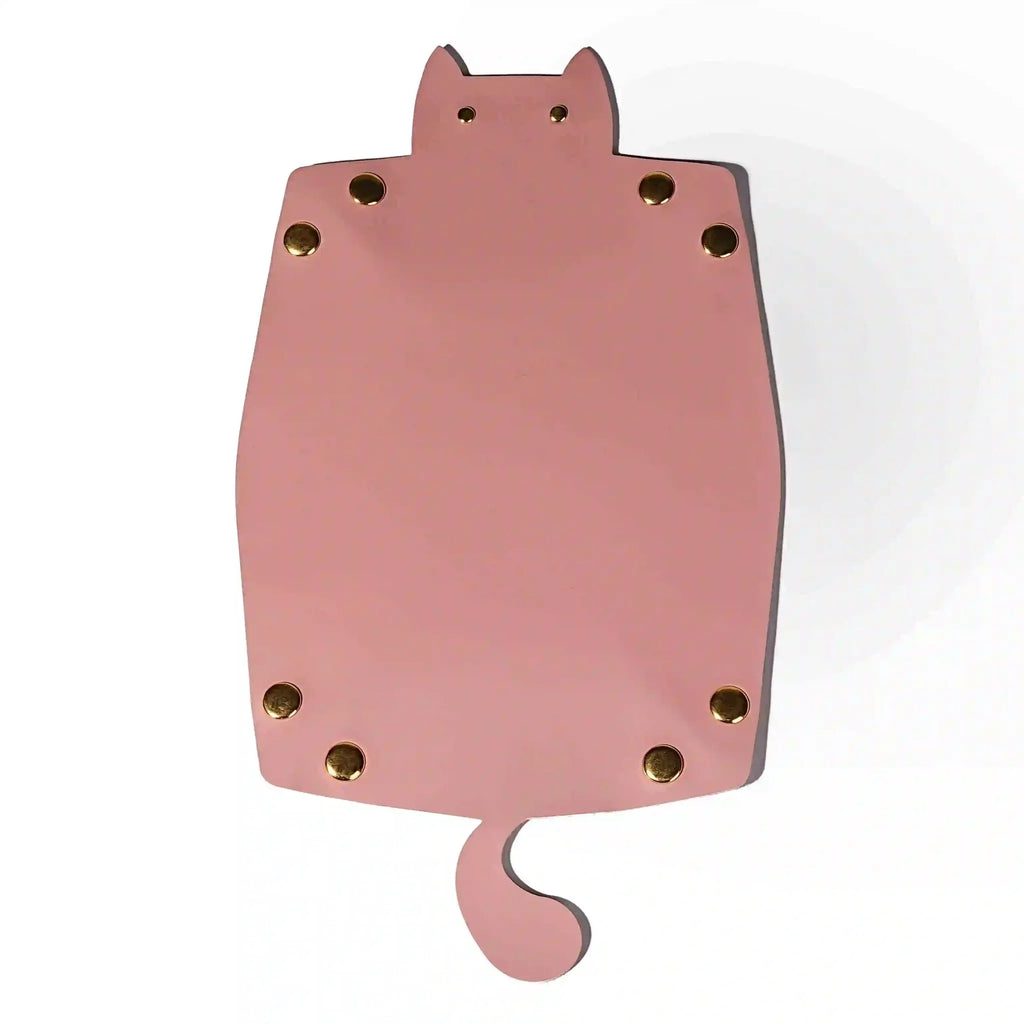 Cat-Shaped Leather Dice Mat Collapsible DND Dice Tray