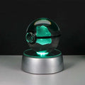 Pokemon 3D Crystal Ball Pikachu Gengar Eevee Mewtwo Anime Pokeball with Led Night Light Base