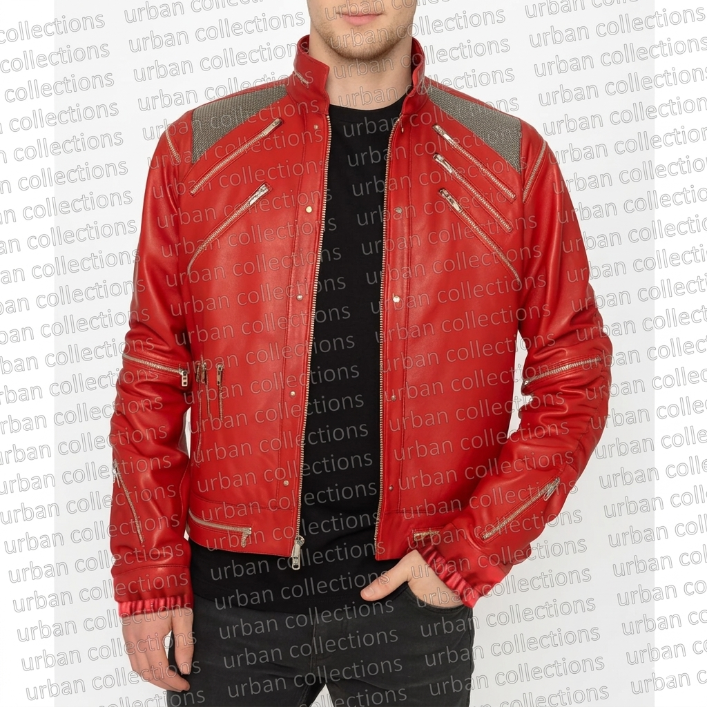 Michael Jackson Beat It Red Leather Jacket