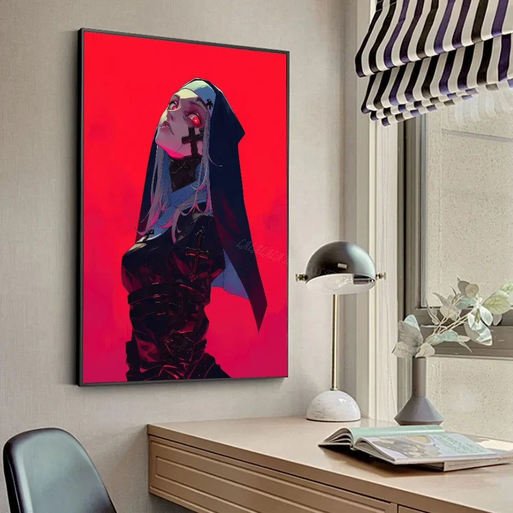 A-Anime Nun Poster HD Posters Home Room Bar Cafe Decor Art Wall Painting Picture