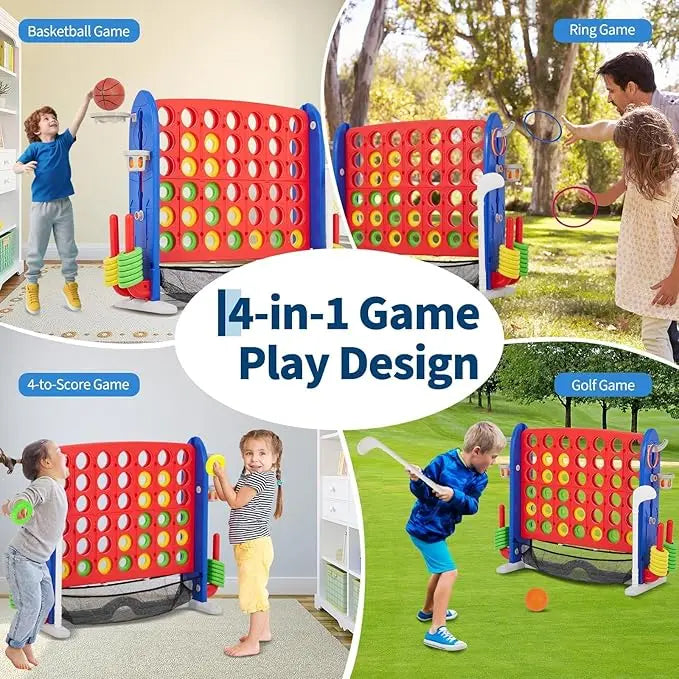 HiMISS Giant Connect 4 Outdoor Game Set With Mesh Board And Carry Bag