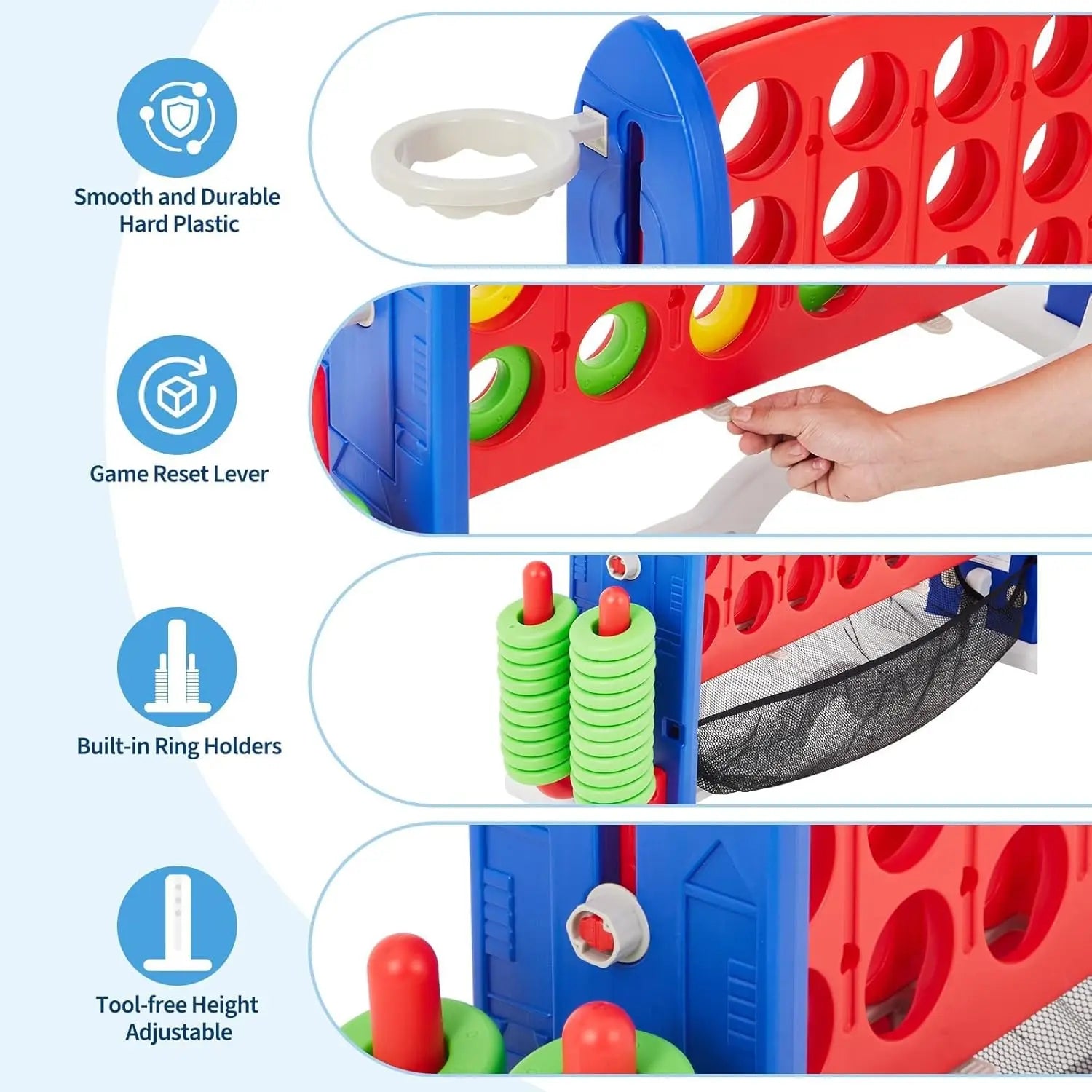 HiMISS Giant Connect 4 Outdoor Game Set With Mesh Board And Carry Bag