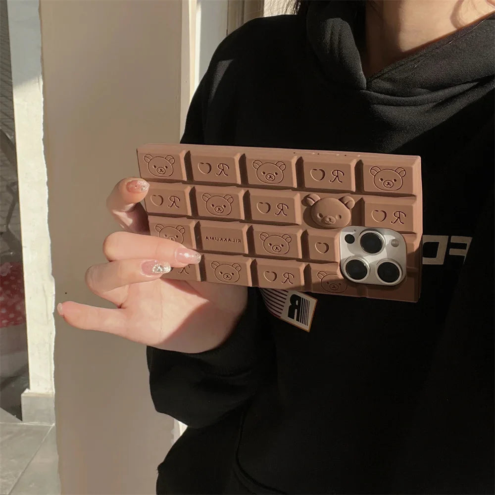 3D Cartoon Chocolate Hello Kitty Rilakkuma Soft Silicone Phone Case