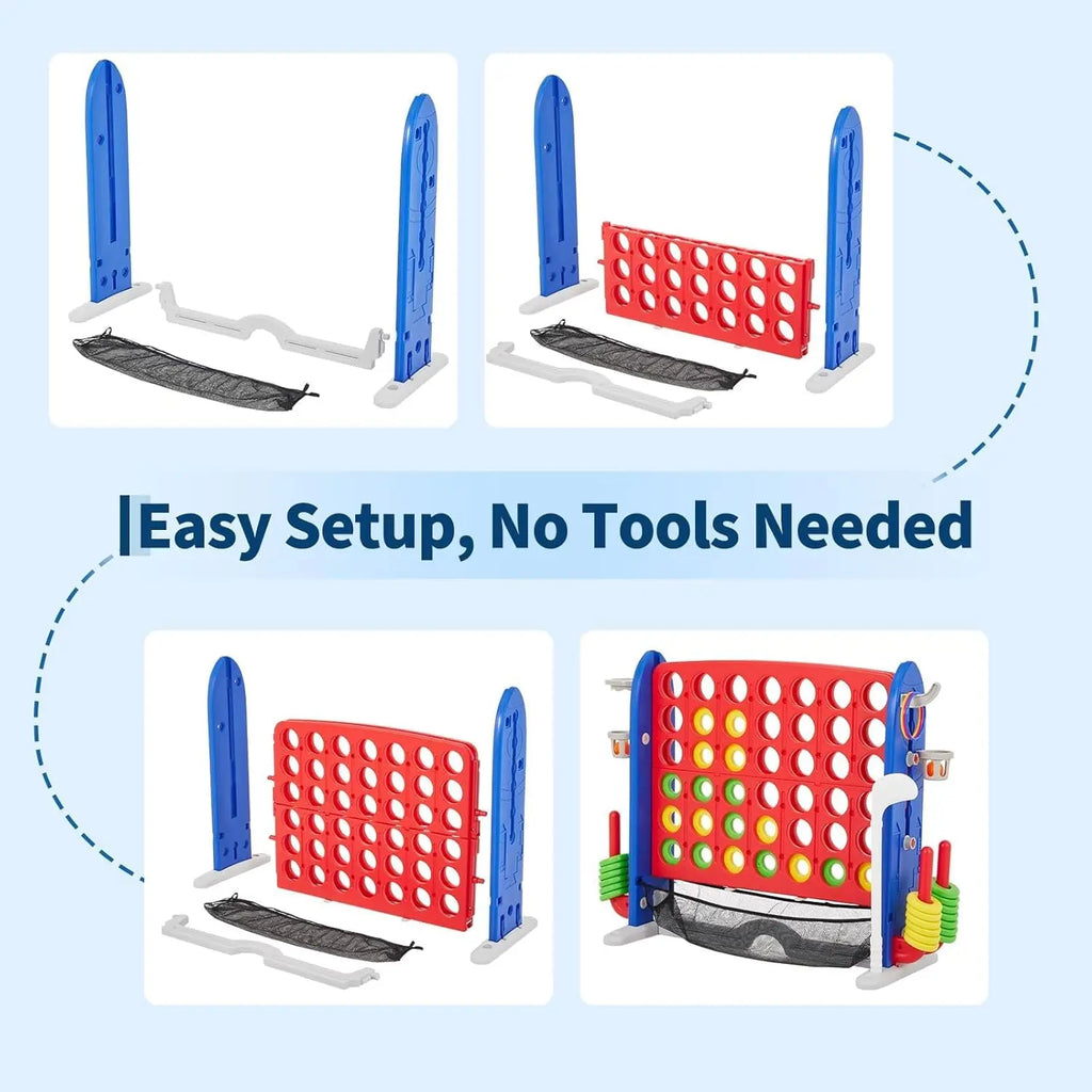 HiMISS Giant Connect 4 Outdoor Game Set With Mesh Board And Carry Bag
