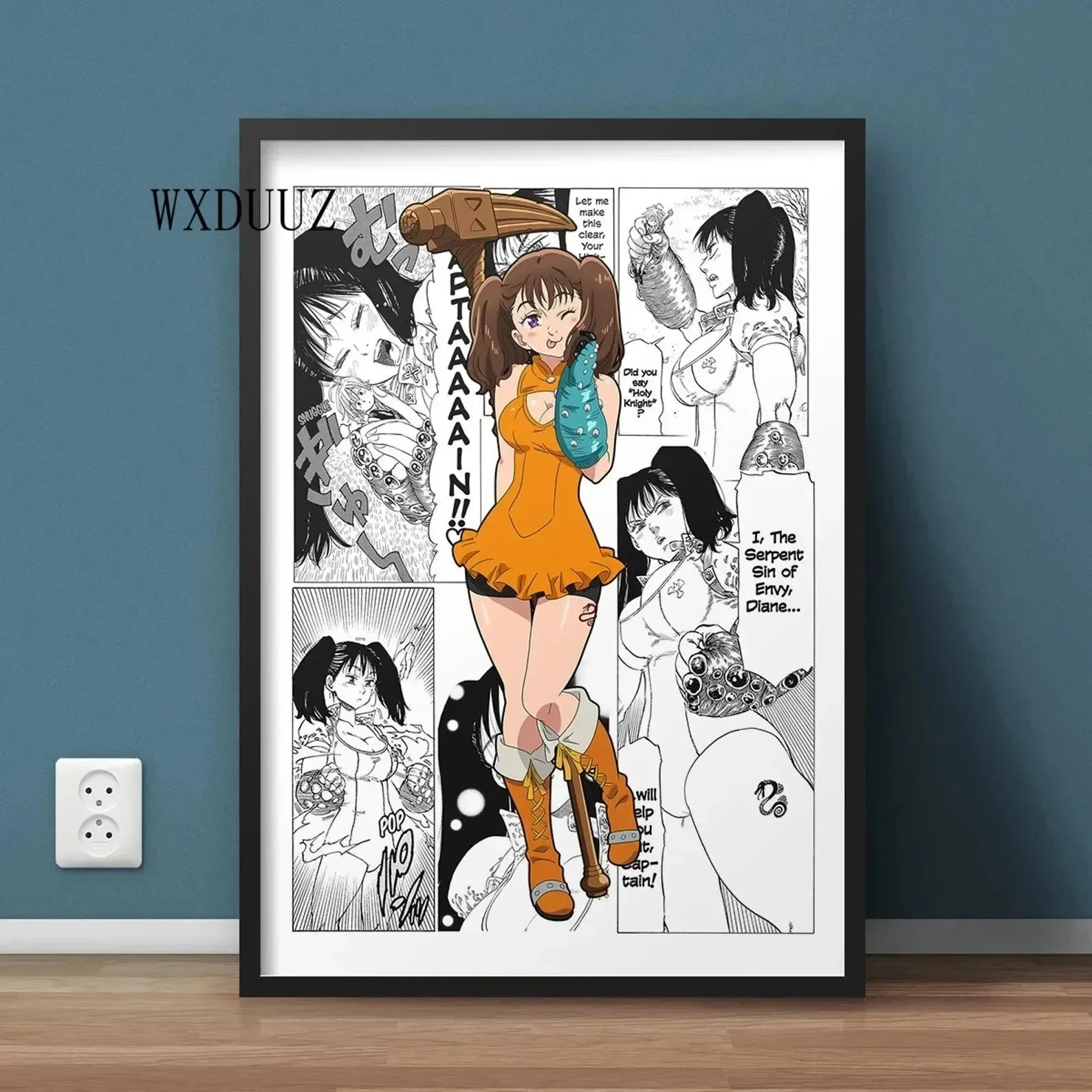 Japan Anime Figure The Seven Deadly Sins Poster Black and White Vintage Ban/King Canvas Print Wall Art Home Kawaii Room Decor