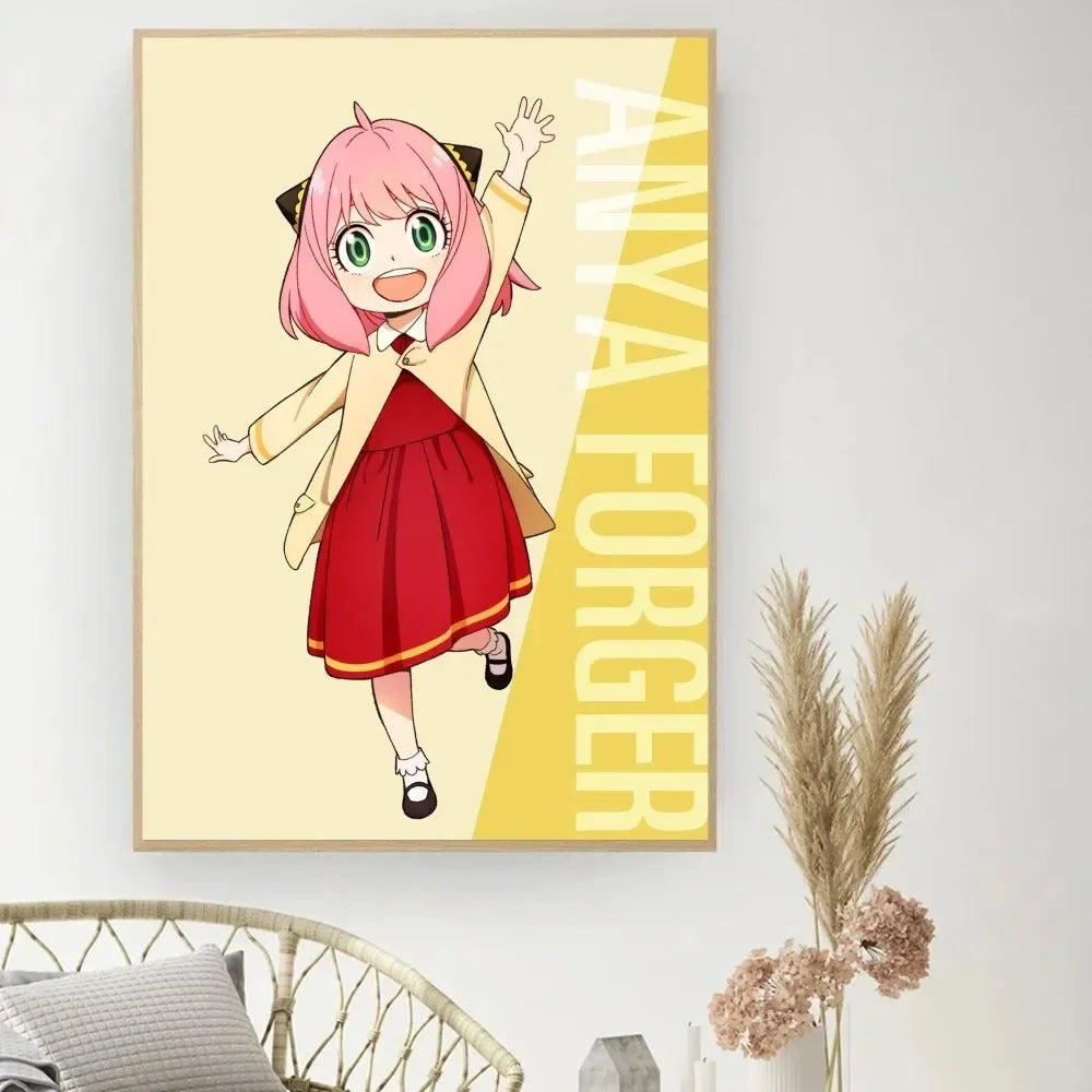 Classic Retro Wall Art, Anime "Spy X Family", HD Canvas Printed Poster, Home Living Room Bedroom Decorative Painting