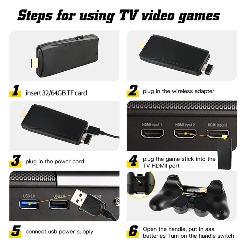 20000 Games Video Game Console – 4K Retro Portable TV Game Stick