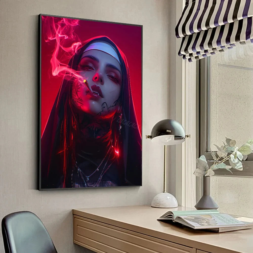 A-Anime Nun Poster HD Posters Home Room Bar Cafe Decor Art Wall Painting Picture