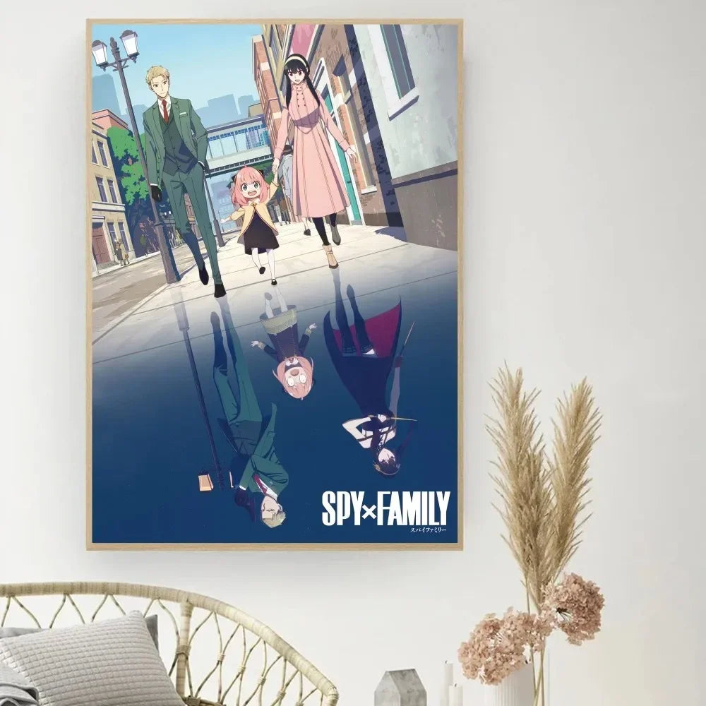Classic Retro Wall Art, Anime "Spy X Family", HD Canvas Printed Poster, Home Living Room Bedroom Decorative Painting