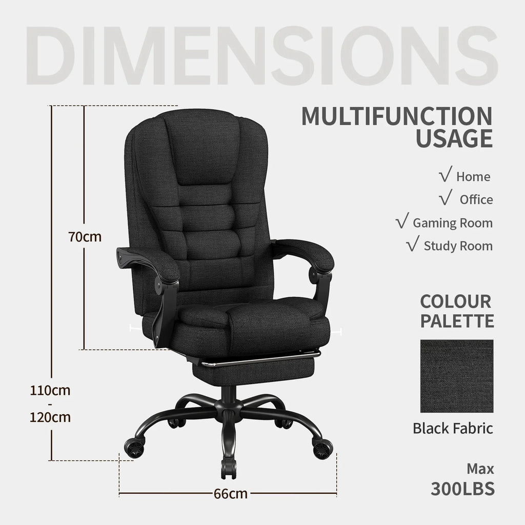 Ergonomic Executive Office Chair - High Back Chair with Headrest & Lumbar Support, Premium Home Office Chair - Adjustable Height