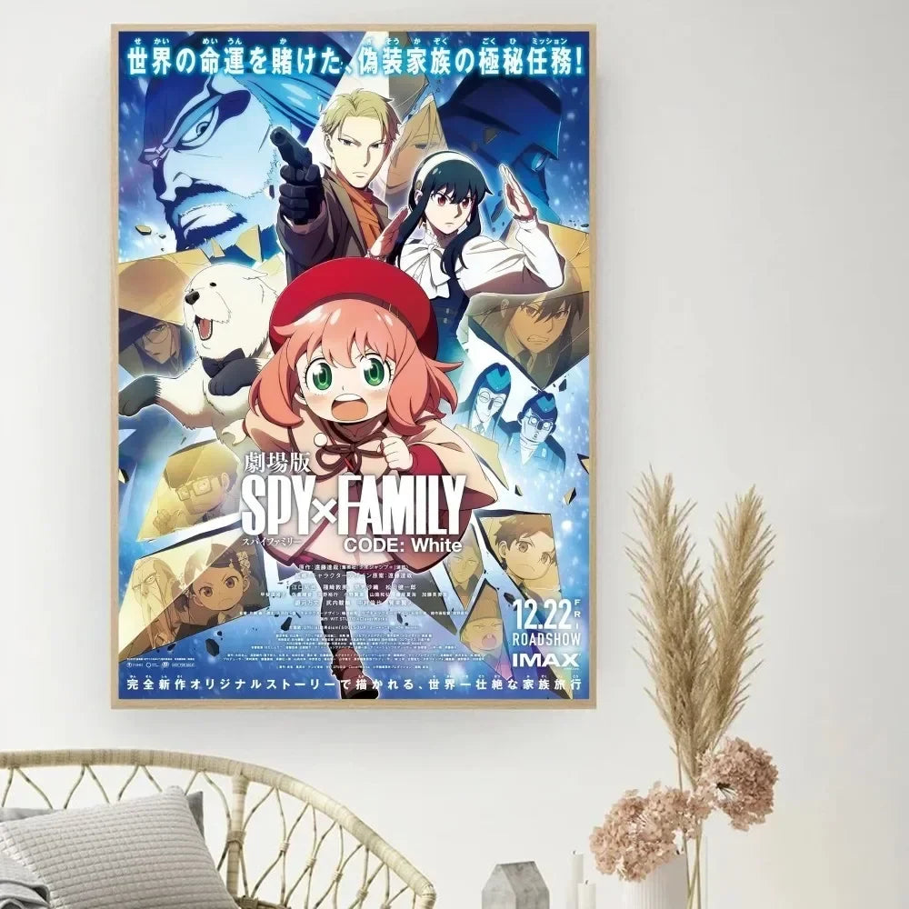 Classic Retro Wall Art, Anime "Spy X Family", HD Canvas Printed Poster, Home Living Room Bedroom Decorative Painting