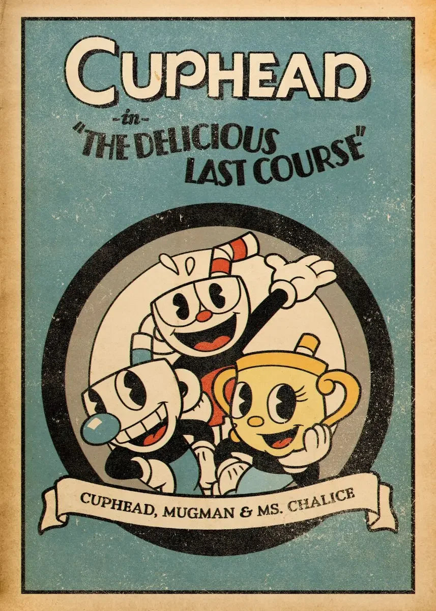 Classic Retro Wall Art Game Anime Cuphead Cartoon Characters HD Canvas Printed Poster Home Living Room Bedroom Decoration