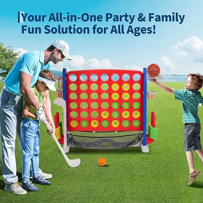 HiMISS Giant Connect 4 Outdoor Game Set With Mesh Board And Carry Bag