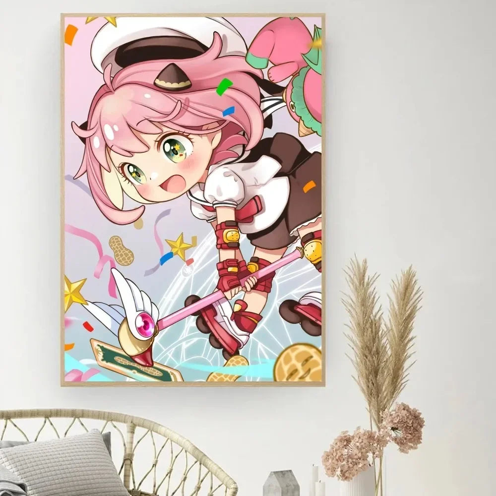 Classic Retro Wall Art, Anime "Spy X Family", HD Canvas Printed Poster, Home Living Room Bedroom Decorative Painting