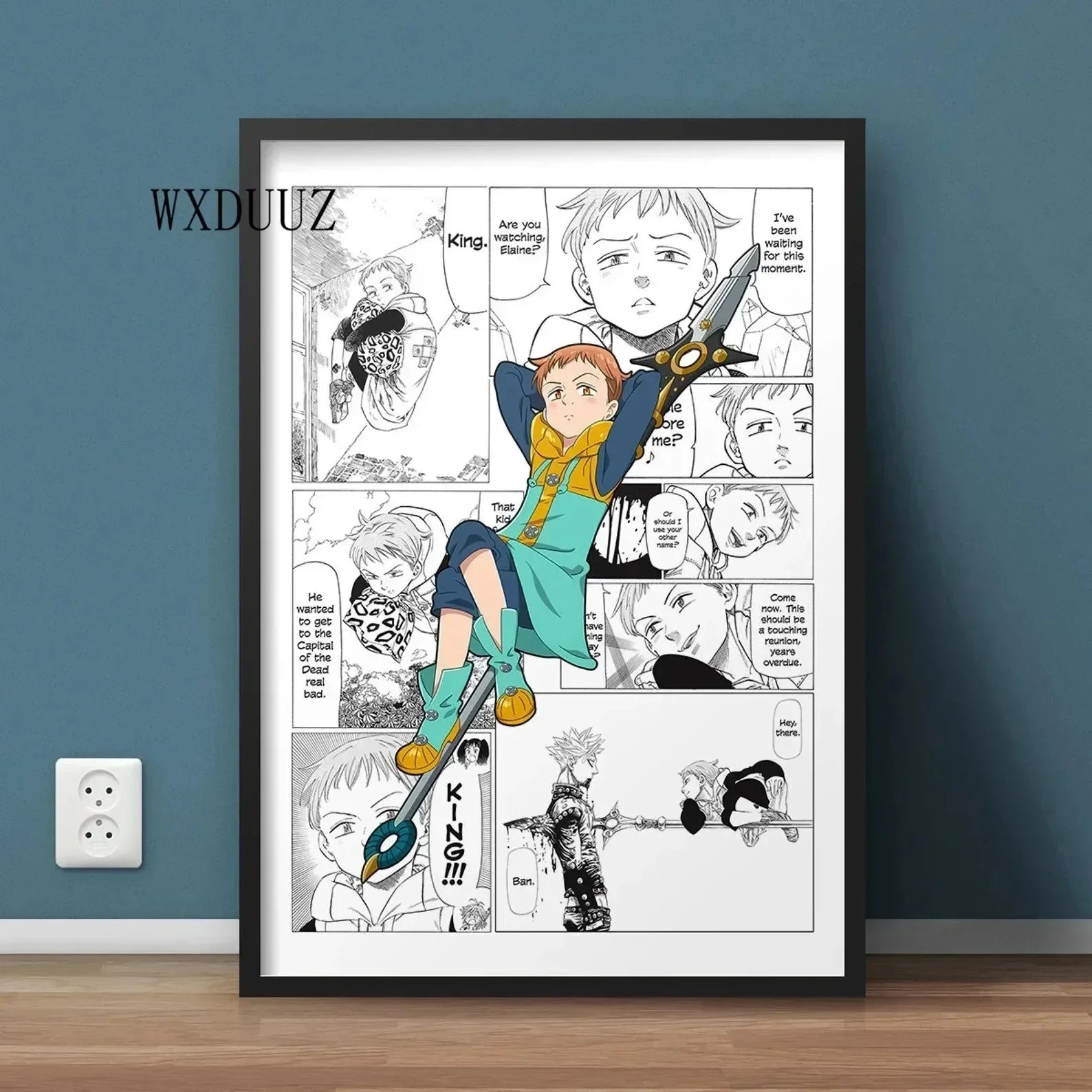Japan Anime Figure The Seven Deadly Sins Poster Black and White Vintage Ban/King Canvas Print Wall Art Home Kawaii Room Decor