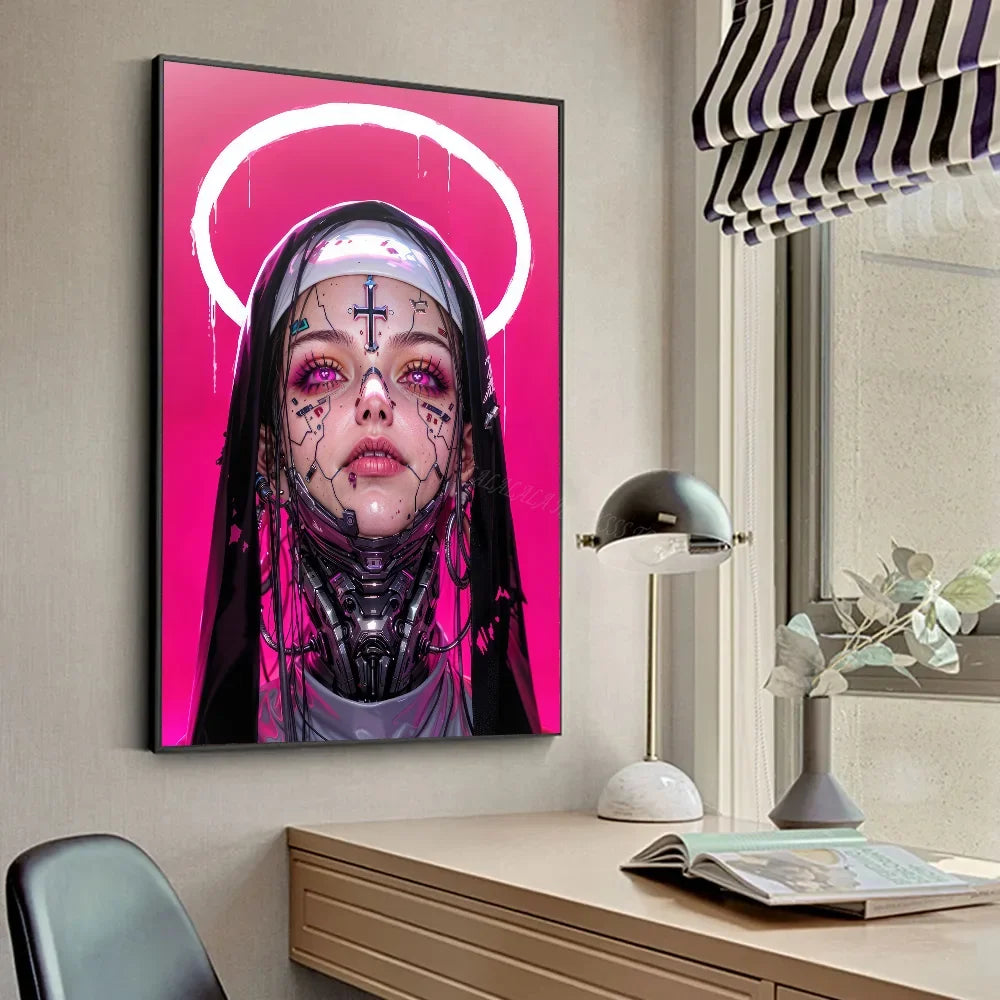 A-Anime Nun Poster HD Posters Home Room Bar Cafe Decor Art Wall Painting Picture