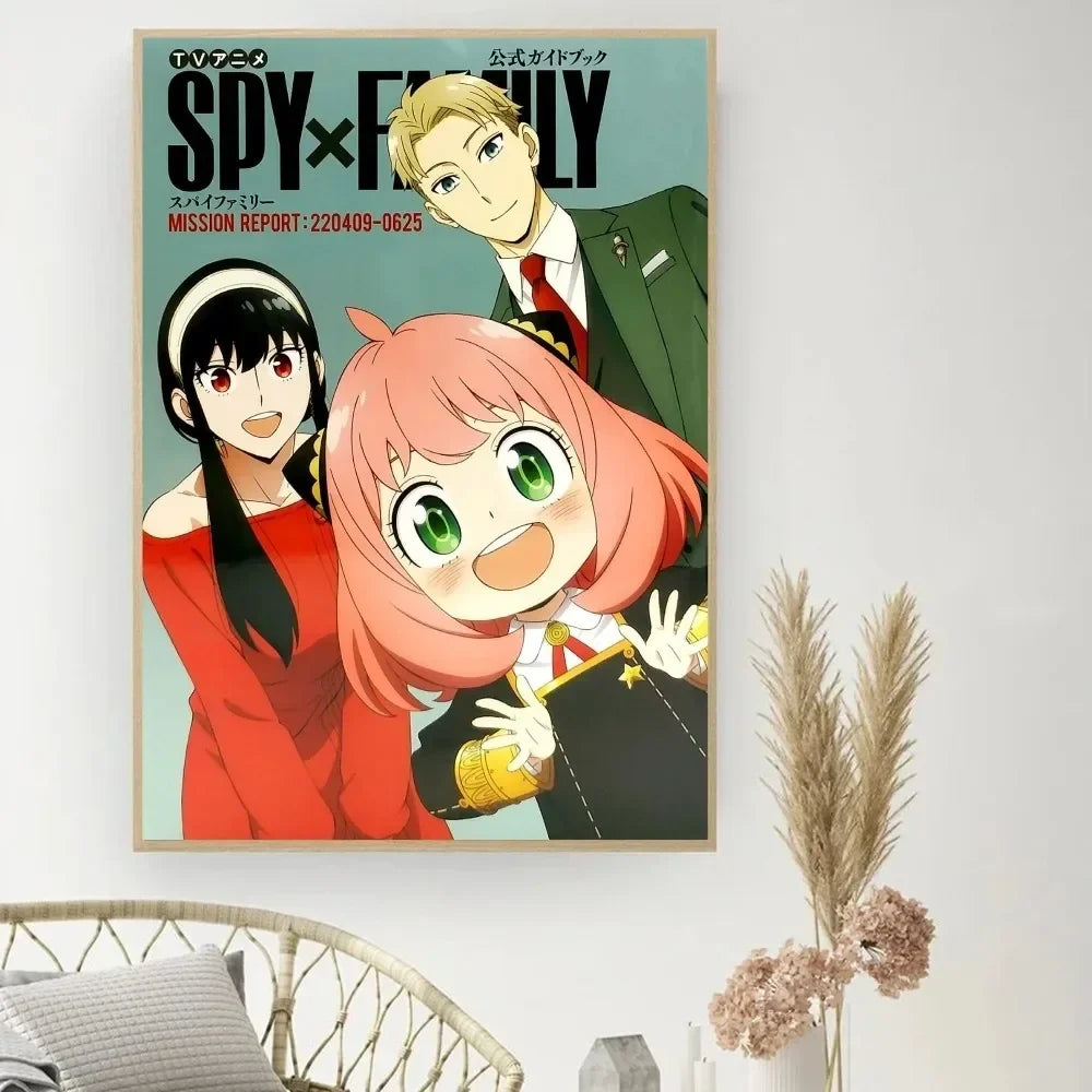 Classic Retro Wall Art, Anime "Spy X Family", HD Canvas Printed Poster, Home Living Room Bedroom Decorative Painting