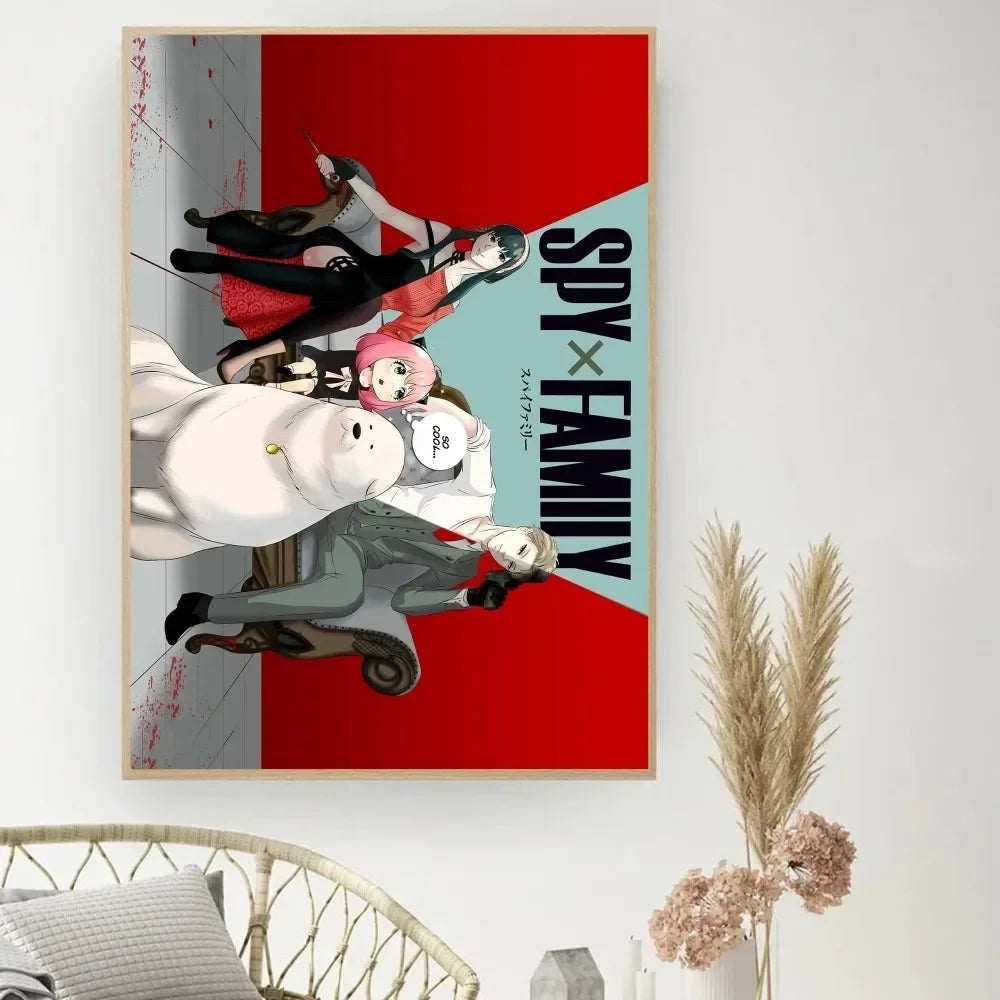 Classic Retro Wall Art, Anime "Spy X Family", HD Canvas Printed Poster, Home Living Room Bedroom Decorative Painting