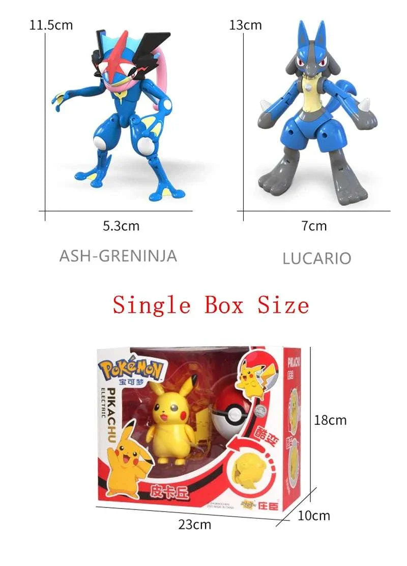 Pokemon Pokeball Anime Figures Toys, Pikachu Gengar Dragonite Snorlax Lapras Pocket Pokeball Toys