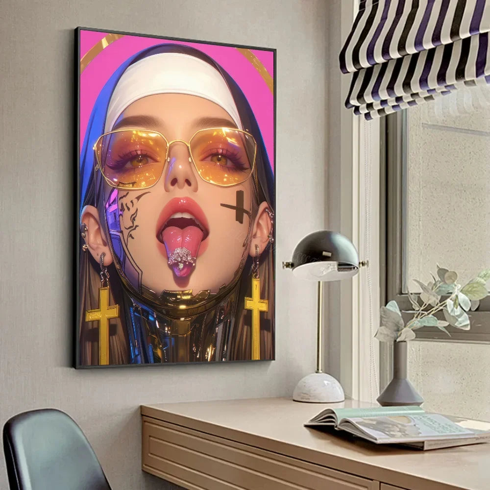 A-Anime Nun Poster HD Posters Home Room Bar Cafe Decor Art Wall Painting Picture