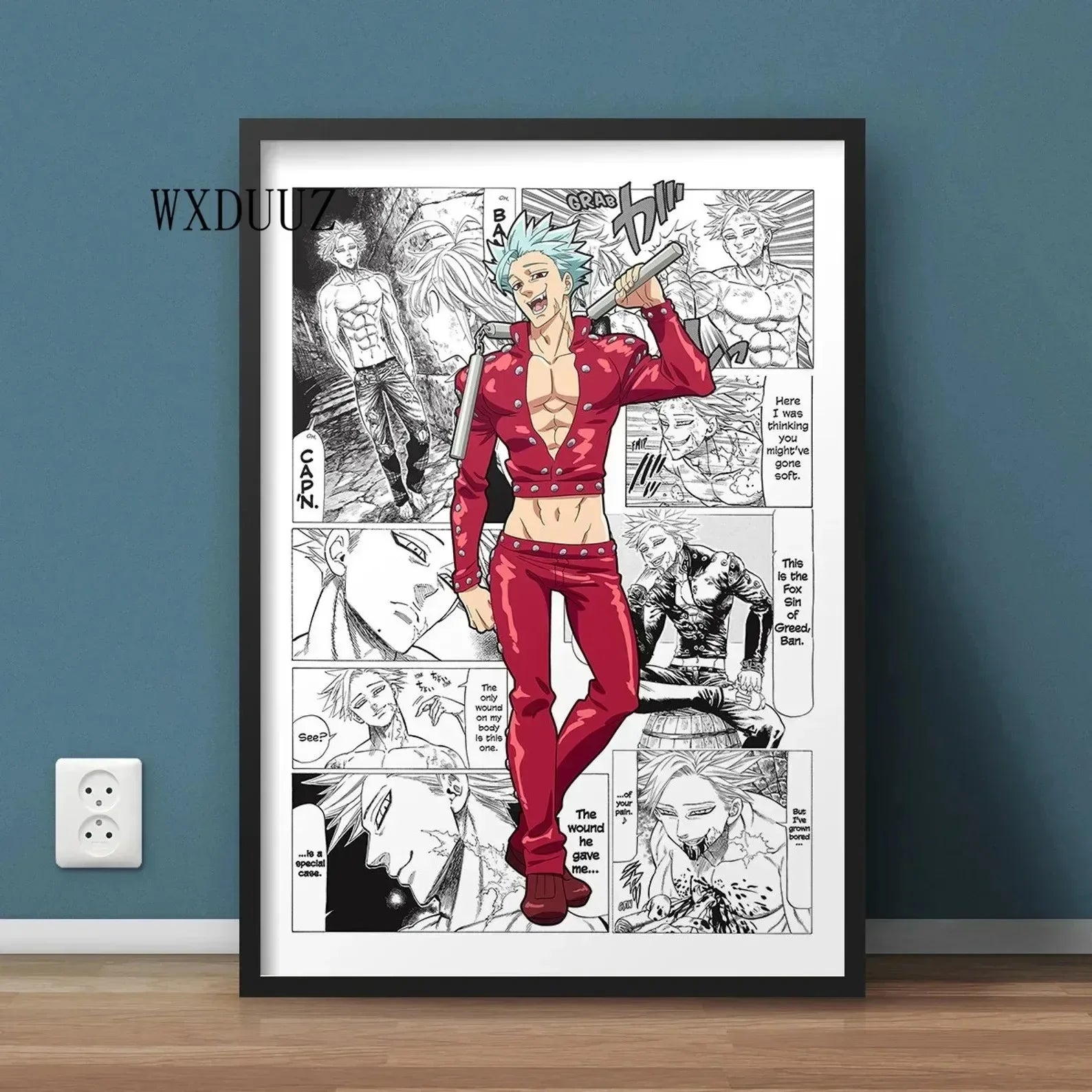 Japan Anime Figure The Seven Deadly Sins Poster Black and White Vintage Ban/King Canvas Print Wall Art Home Kawaii Room Decor