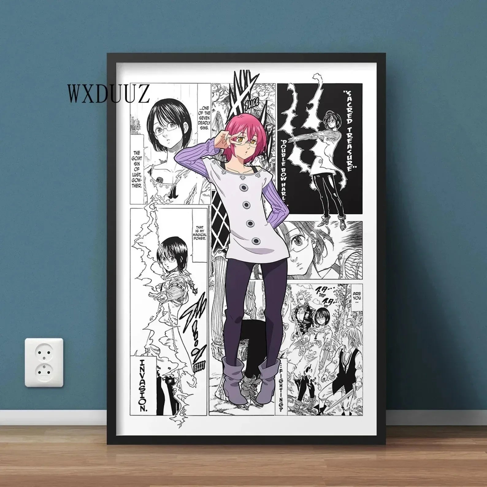 Japan Anime Figure The Seven Deadly Sins Poster Black and White Vintage Ban/King Canvas Print Wall Art Home Kawaii Room Decor