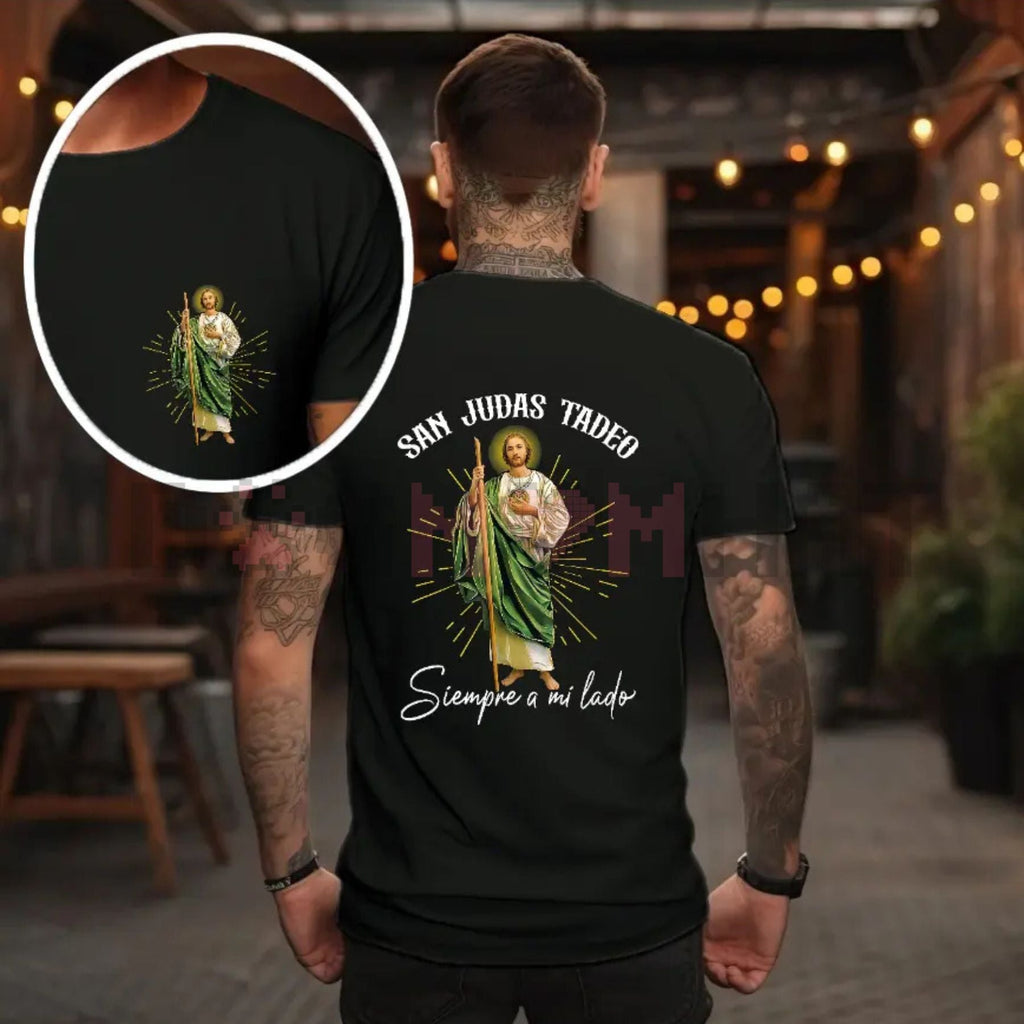 San Judas Tadeo Double Sided T-Shirt – Vintage Graphic Patron Saint Apparel