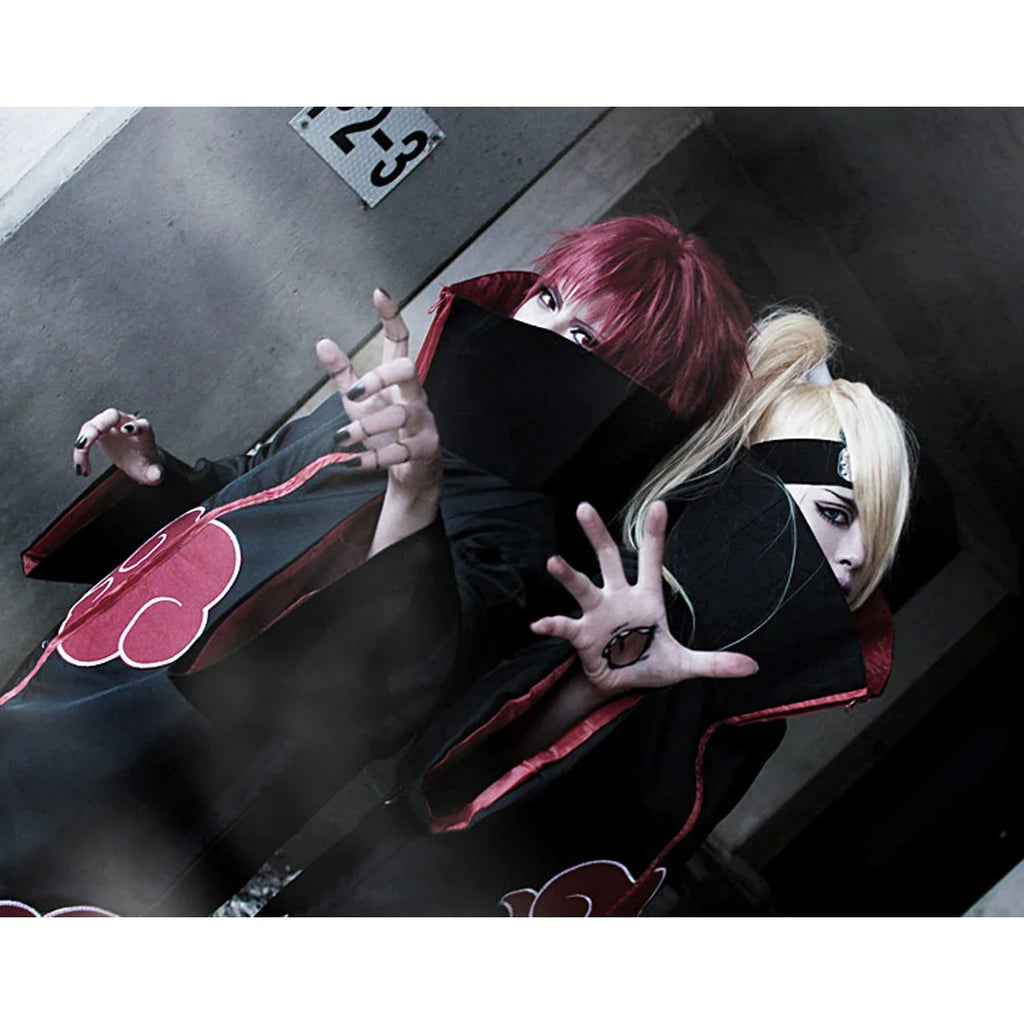 Akatsuki Uchiha Itachi Cloak for Kids & Adults Long Black Robe Cosplay Costume with Accessories