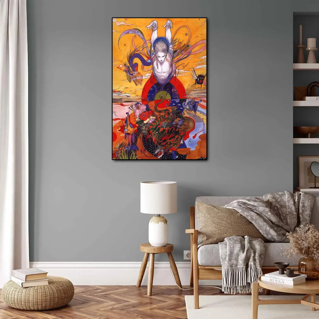 Yoshitaka Amano Final Fantasy Anime Video Game Canvas Art Poster and Wall Art Picture Print Modern Family bedroom Decor Posters