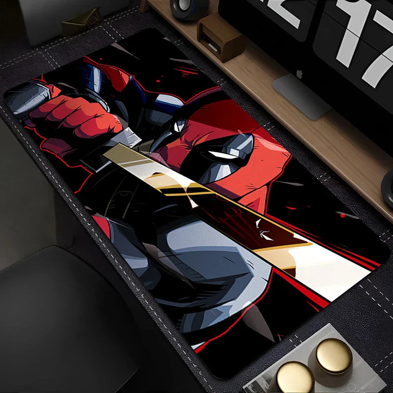 Marvel Deadpool Anime Mouse Pad Office PC Gamer Cabinet Mouse Mat Laptop 900x400 Keyboard Mousepad Extended Desk Mat Cool Carpet