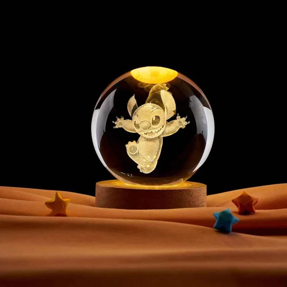 3D Crystal Ball Night Light Laser Carving