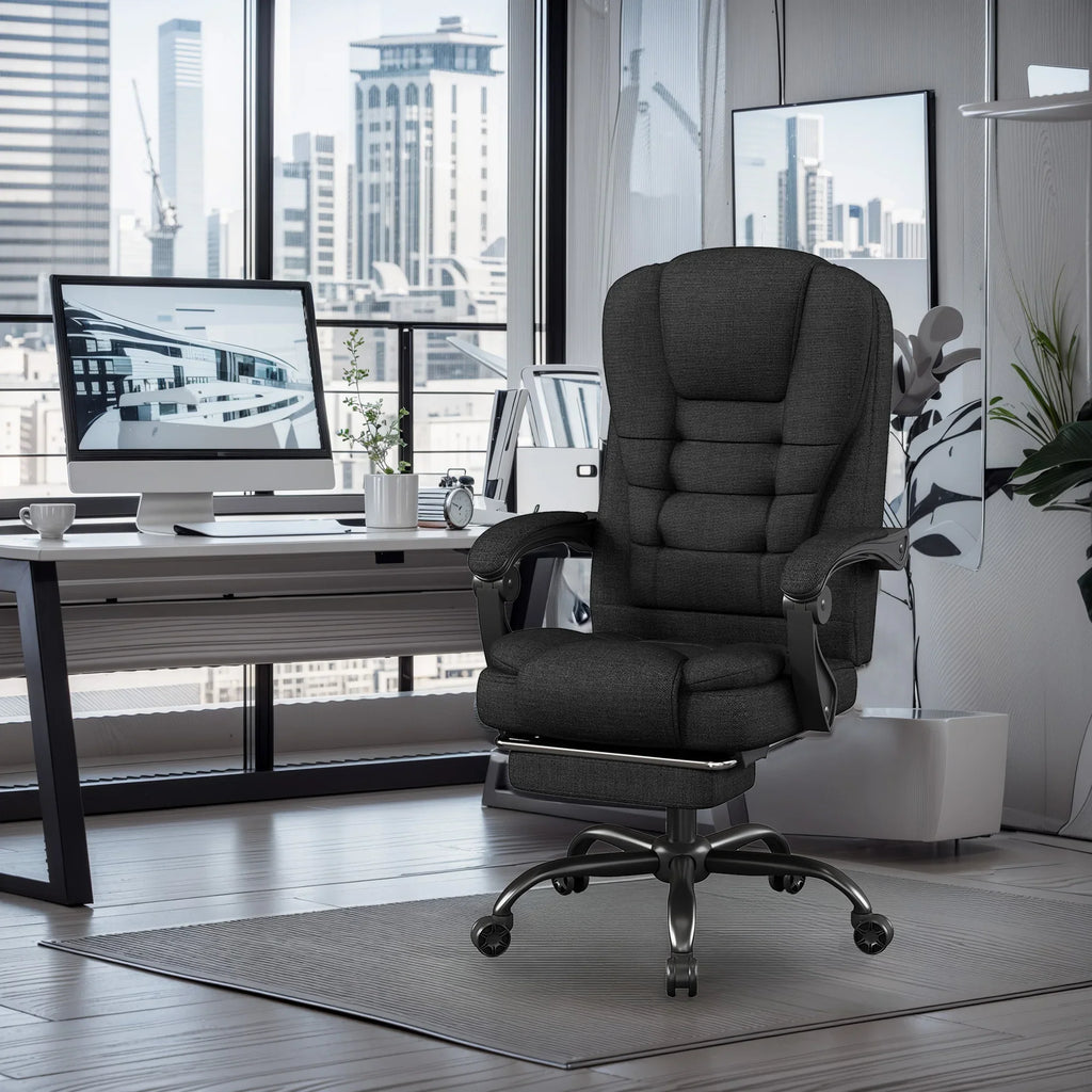 Ergonomic Executive Office Chair - High Back Chair with Headrest & Lumbar Support, Premium Home Office Chair - Adjustable Height